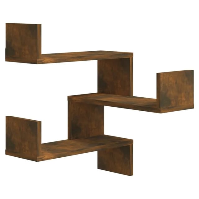 vidaXL Wand-Eckregal Räuchereiche 40x40x50 cm Holzwerkstoff 815204