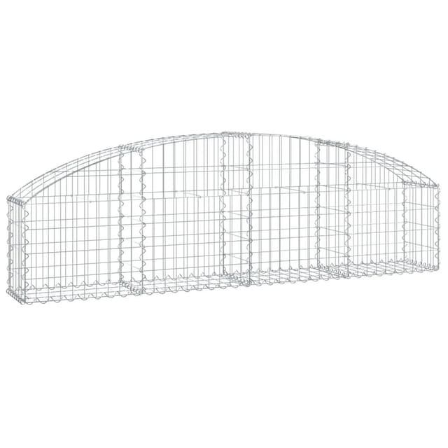 vidaXL Gabione mit Hochbogen 200x30x40/60 cm Verzinktes Eisen 153462