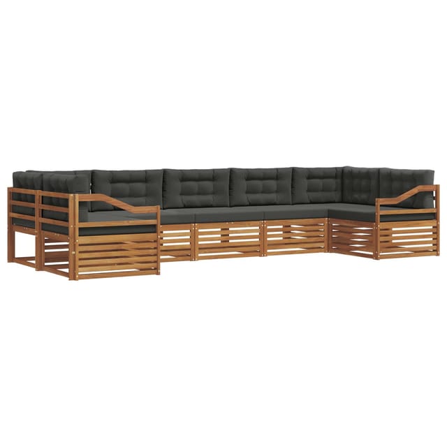 vidaXL Sofagarnituren 7 Tlg Natur und Anthrazit Massivholz Akazie 3374077