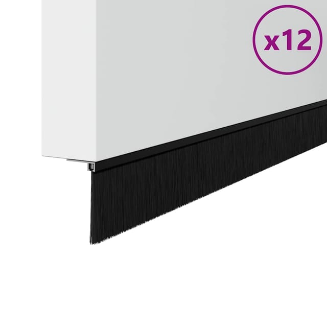 vidaXL Aufsteck Türbürstendichtungen 12 Stk Schwarz 100 cm 42019603
