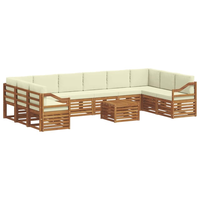 vidaXL Sofagarnituren 11 Tlg Natur und Creme Massivholz Akazie 3375615