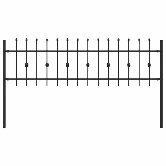 vidaXL Spießzaun Schwarz 200 x 130 cm Pulverbeschichteter Stahl 42030080
