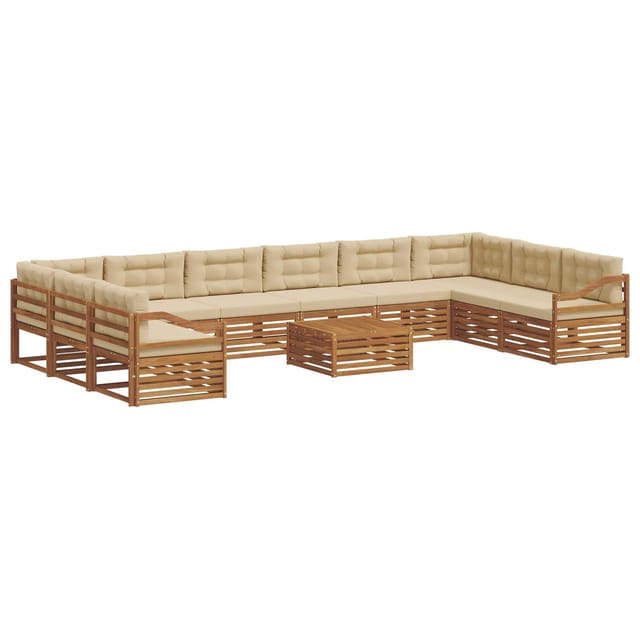 vidaXL Sofagarnituren 11 Tlg Natur und Beige Massivholz Akazie 3374268