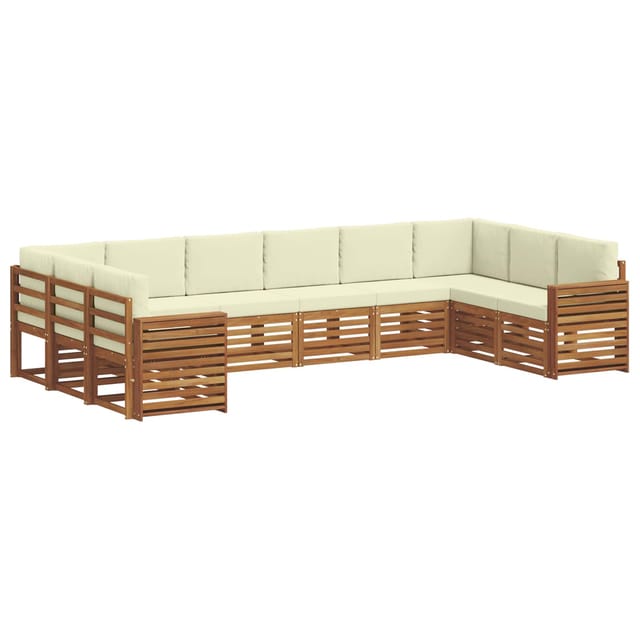 vidaXL Sofagarnituren 10 Tlg Natur und Creme Massivholz Akazie 3375565