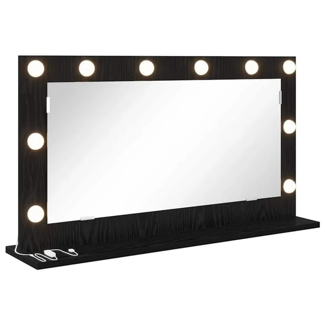 vidaXL Waschtischspiegel Schwarz Eichen-Optik 80 x 45 x 18 cm 868318