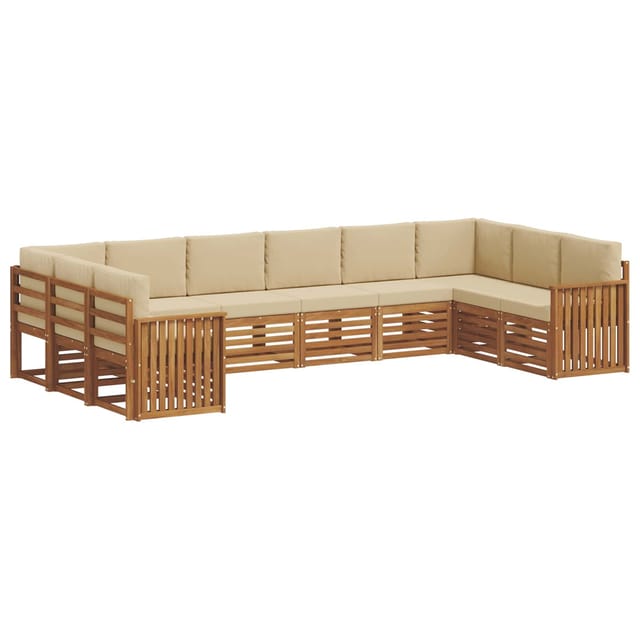 vidaXL Sofagarnituren 10 Tlg Natur und Beige Massivholz Akazie 3375558