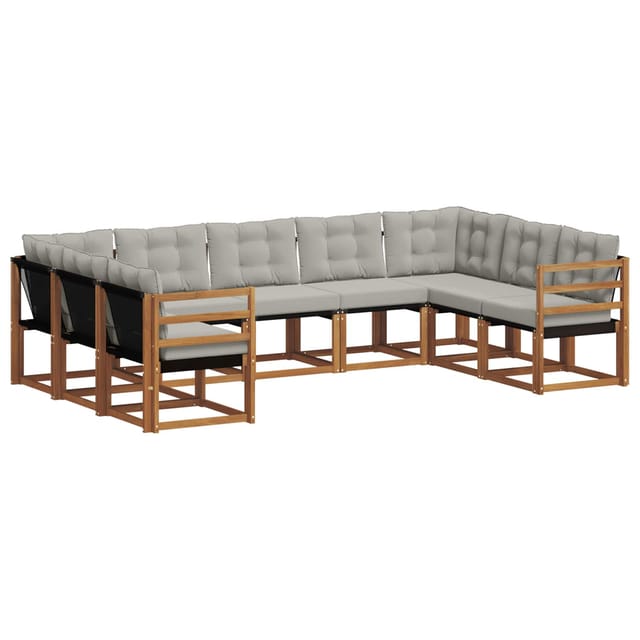 vidaXL Outdoor-Sofagarnitur mit Kissen 29-Tlg Natur und Hellgrau 3369038