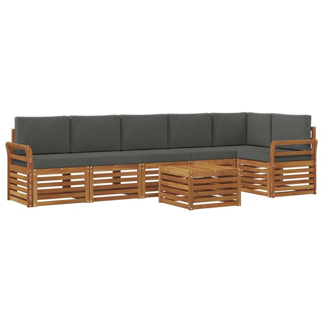 vidaXL Sofagarnituren 7 Tlg Natur und Anthrazit Massivholz Akazie 3374932