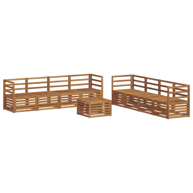 vidaXL Sofagarnituren 9 Tlg Natur Massivholz Akazie 3374549