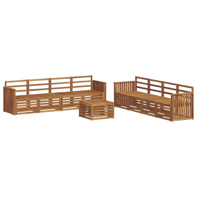 vidaXL Sofagarnituren 9 Tlg Natur Massivholz Akazie 3374564