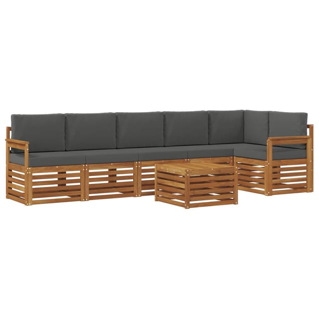 vidaXL Sofagarnituren 7 Tlg Natur und Anthrazit Massivholz Akazie 3374917