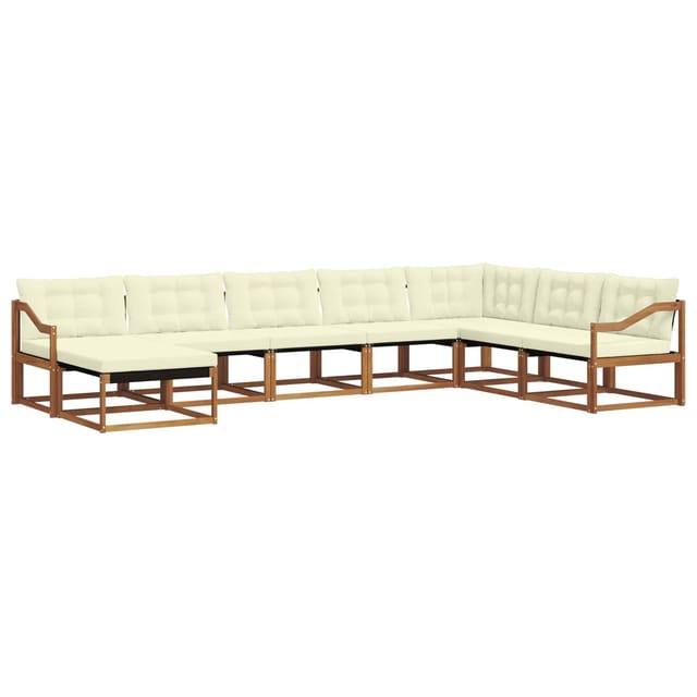 vidaXL Outdoor-Sofagarnitur 24-Tlg Natur und Creme Massivholz Akazie 3369753