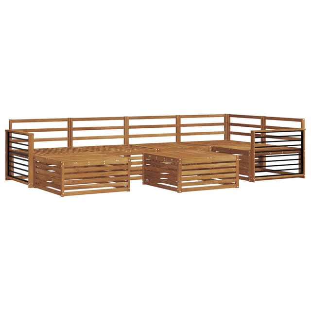 vidaXL Outdoor-Sofagarnitur 7-Tlg Natur 3373789