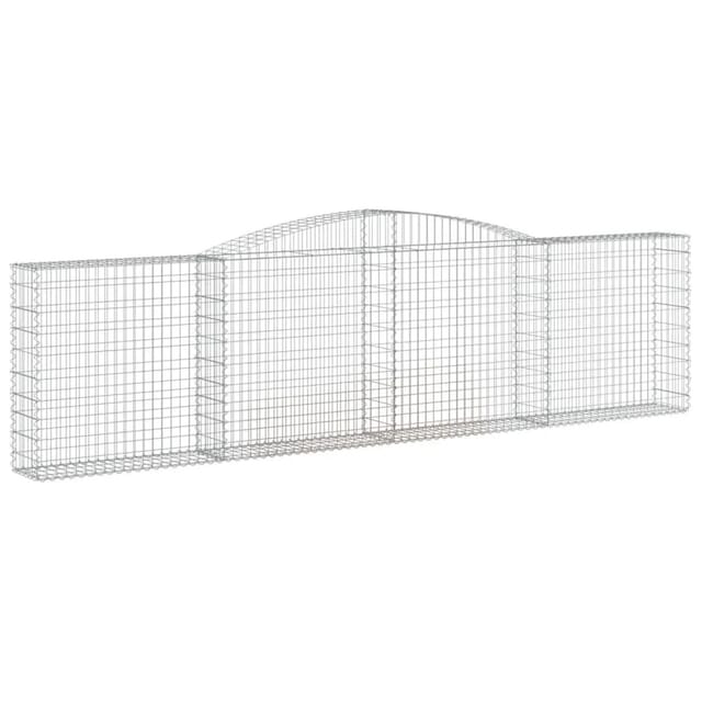 vidaXL Gabione mit Hochbogen 400x30x100/120 cm Verzinktes Eisen 153525