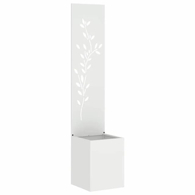 vidaXL Garten Sichtschutz-Leinwand Floral Weiß 32 x 32 x 150 cm 876407