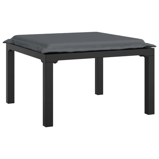 vidaXL Gartenhocker mit Kissen Schwarz und Grau Poly Rattan 362799