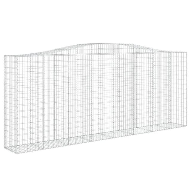 vidaXL Gabione mit Hochbogen 400x50x160/180 cm Verzinktes Eisen 153418