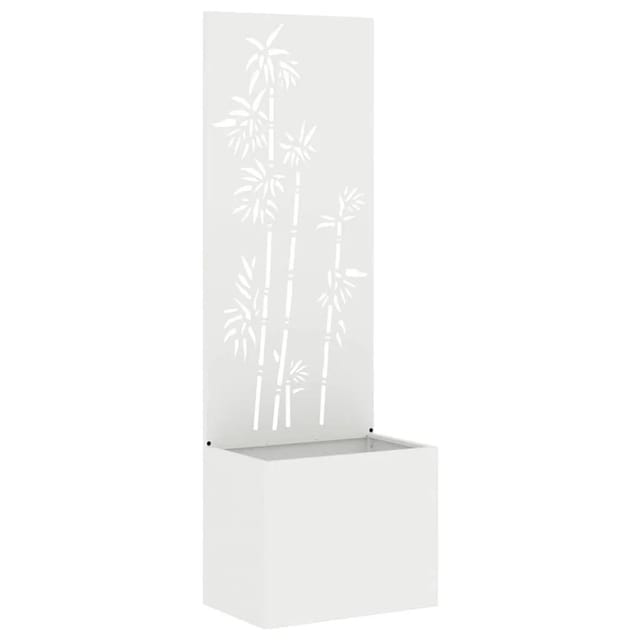 vidaXL Garten Sichtschutz-Leinwand Floral Weiß 50 x 140 cm 876449