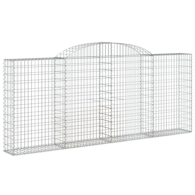 vidaXL Gabione mit Hochbogen 300x30x120/140 cm Verzinktes Eisen 153506