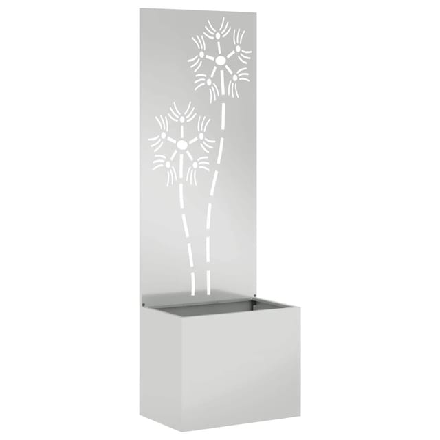 vidaXL Garten Sichtschutz-Leinwand Floral Silber 50 x 32 x 150 cm 876439