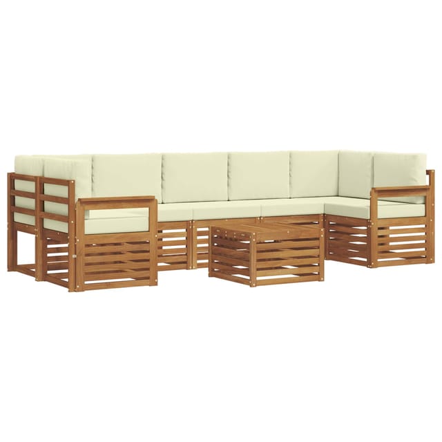 vidaXL Sofagarnituren 8 Tlg Natur und Creme Massivholz Akazie 3374515