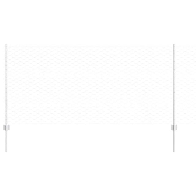 vidaXL Zaun mit Pfosten Silber 1 x 25 m Stahl 3337001