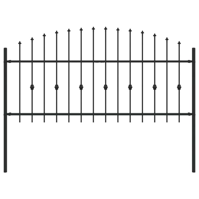 vidaXL Spießzaun Schwarz 200 x 130 cm Pulverbeschichteter Stahl 42030086