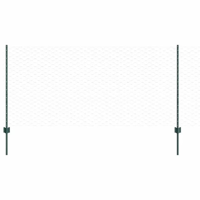 vidaXL Zaun mit Pfosten Grün 1 x 25 m Stahl 3336719