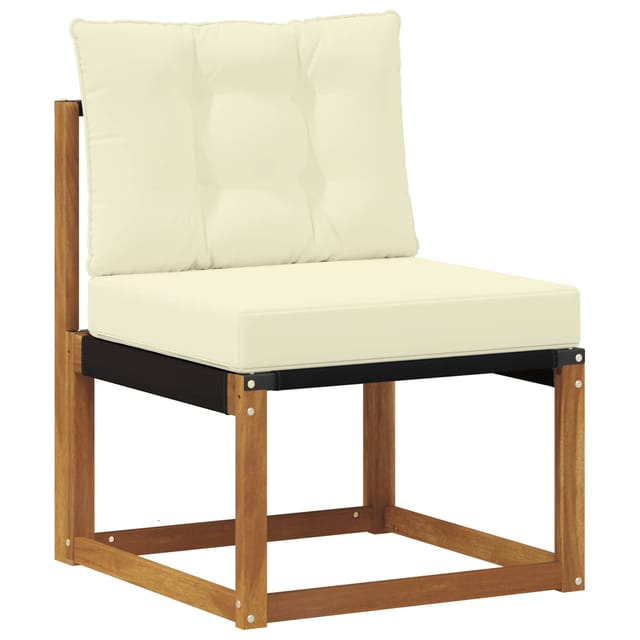 vidaXL Outdoor-Sofagarnitur mit Kissen 9-Tlg Natur und Creme 3368509