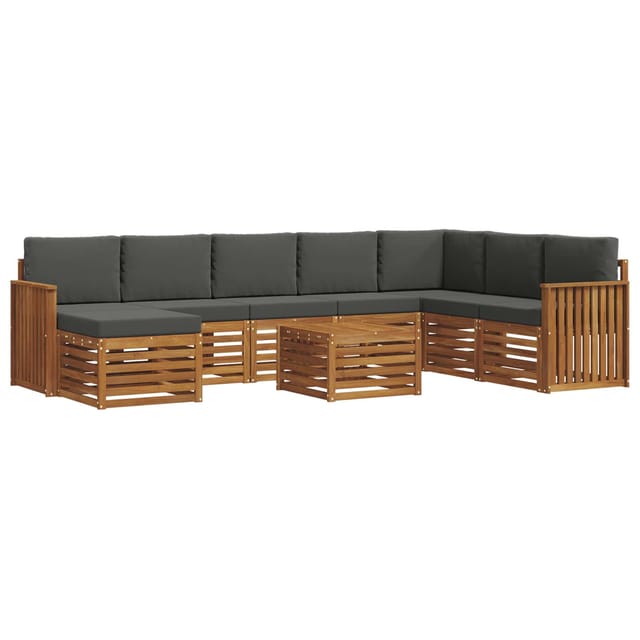 vidaXL Sofagarnituren 9 Tlg Natur und Anthrazit Massivholz Akazie 3375327