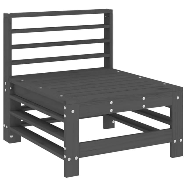 vidaXL Garten-Mittelsofa Grau Massivholz Kiefer 825613