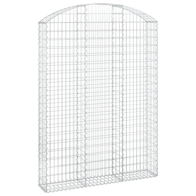 vidaXL Gabione mit Hochbogen 150x30x200/220 cm Verzinktes Eisen 153450