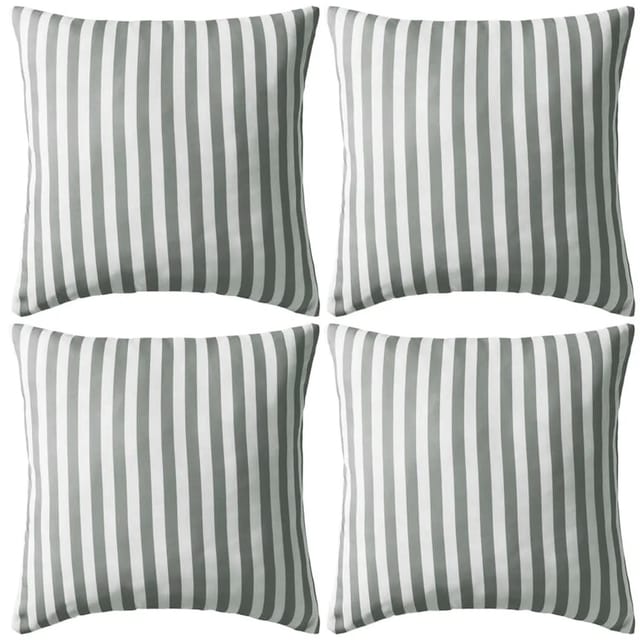 vidaXL Gartenkissen 4 Stk Streifenmuster 45 x 45 cm Grau 132310
