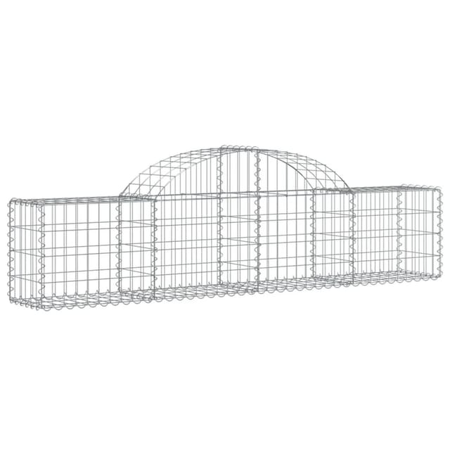 vidaXL Gabione mit Hochbogen 200x30x40/60 cm Verzinktes Eisen 153482