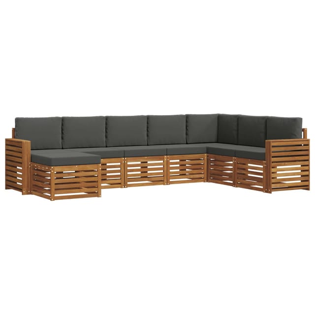 vidaXL Sofagarnituren 8 Tlg Natur und Anthrazit Massivholz Akazie 3375297