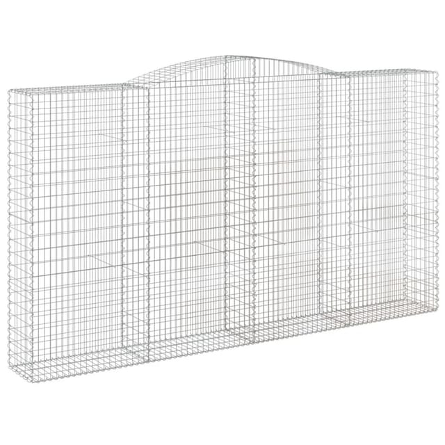 vidaXL Gabione mit Hochbogen 400x50x220/240 cm Verzinktes Eisen 153541