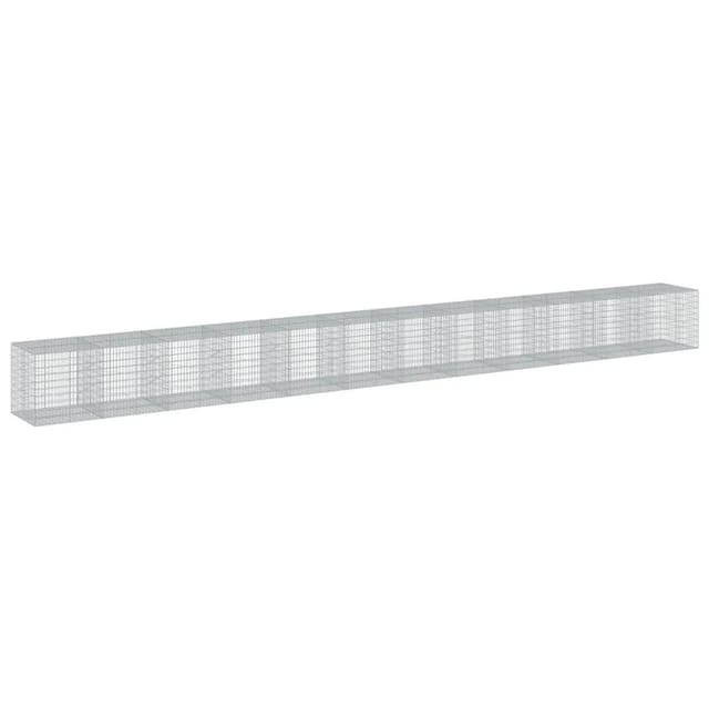 vidaXL Gabione mit Deckel 1200x100x100 cm Verzinktes Eisen 3295212
