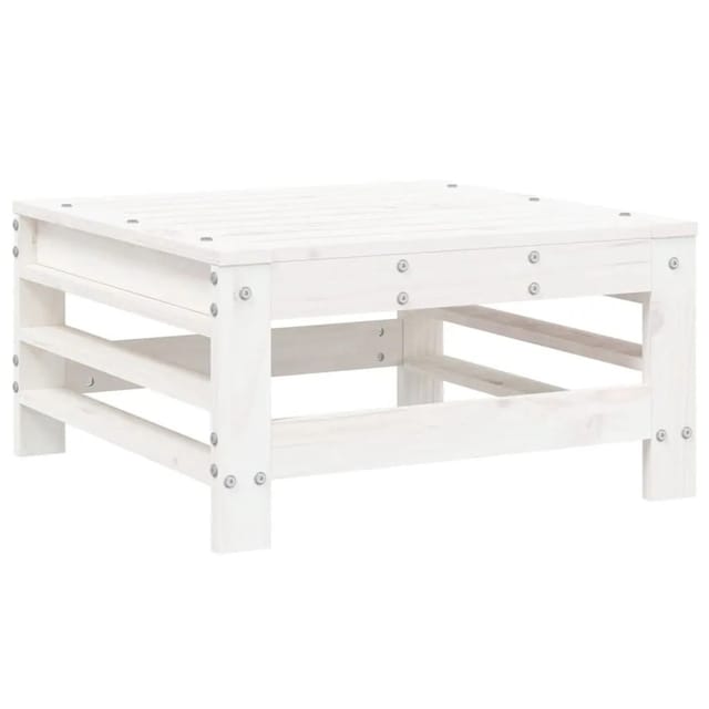 vidaXL Gartenhocker Weiß Massivholz Kiefer 825619