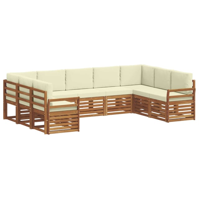 vidaXL Sofagarnituren 9 Tlg Natur und Creme Massivholz Akazie 3375480