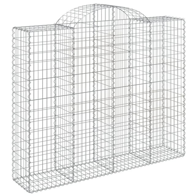 vidaXL Gabione mit Hochbogen 200x50x160/180 cm Verzinktes Eisen 153498