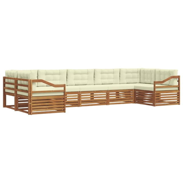 vidaXL Sofagarnituren 7 Tlg Natur und Creme Massivholz Akazie 3374075