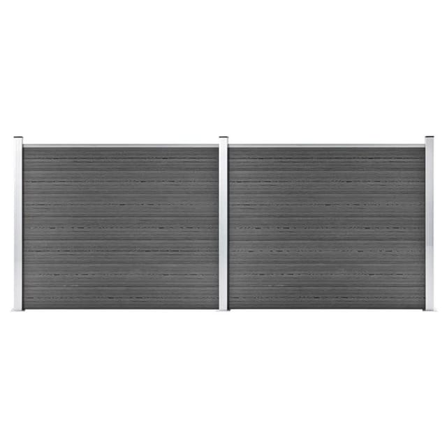 vidaXL Zaunelement Set WPC 353x146 cm Schwarz 3070459