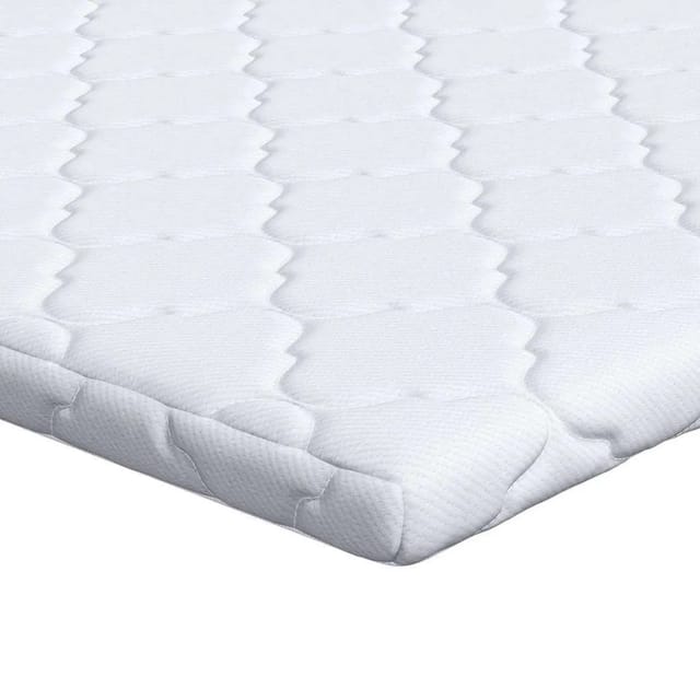 vidaXL Kokosnuss Topper Weiß 90 x 200 cm Jacquard-Stoff 4106393