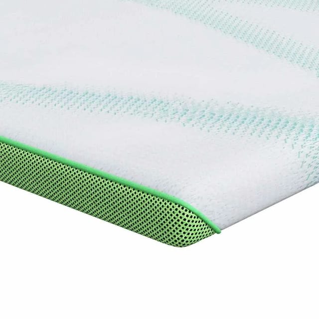 vidaXL Matratzenauflage Weiß und Grün 120 x 200 cm Jacquard Stoff 4106170