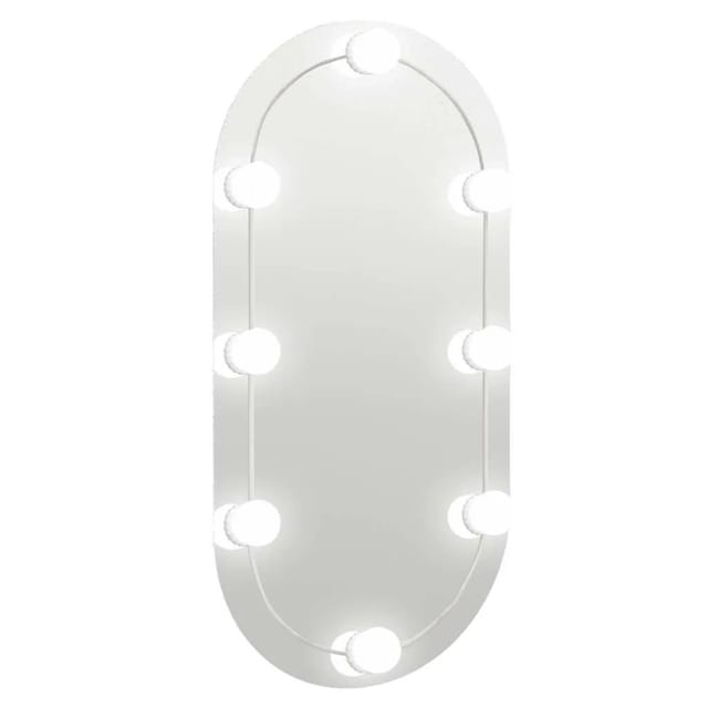 vidaXL Spiegel mit LED-Leuchten 80x40 cm Glas Oval 3102975