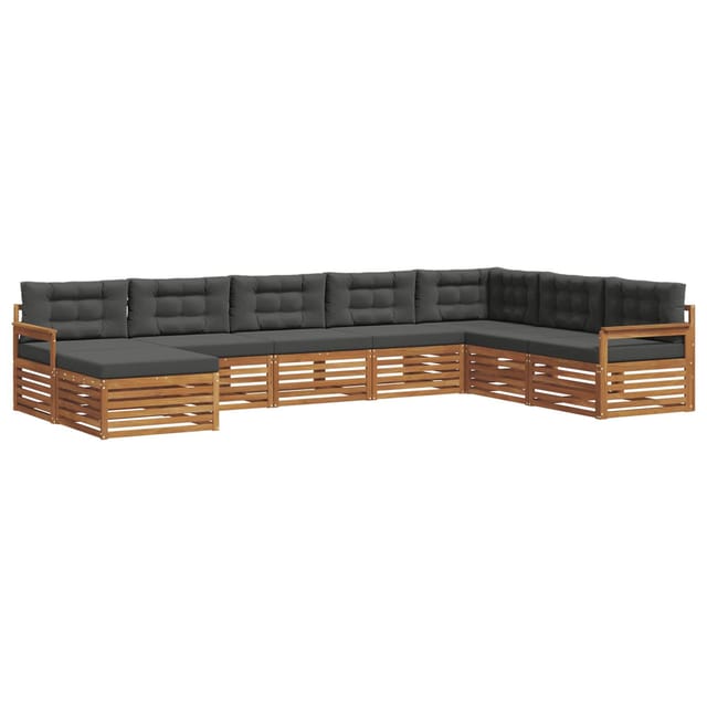 vidaXL Sofagarnituren 8 Tlg Natur und Anthrazit Massivholz Akazie 3373927