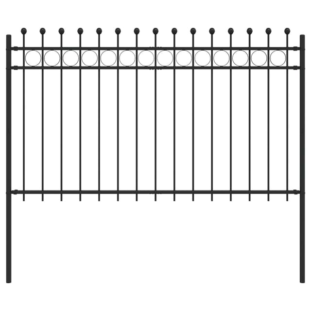 vidaXL Ringzaun Schwarz 200 x 130 cm Pulverbeschichteter Stahl 42030098