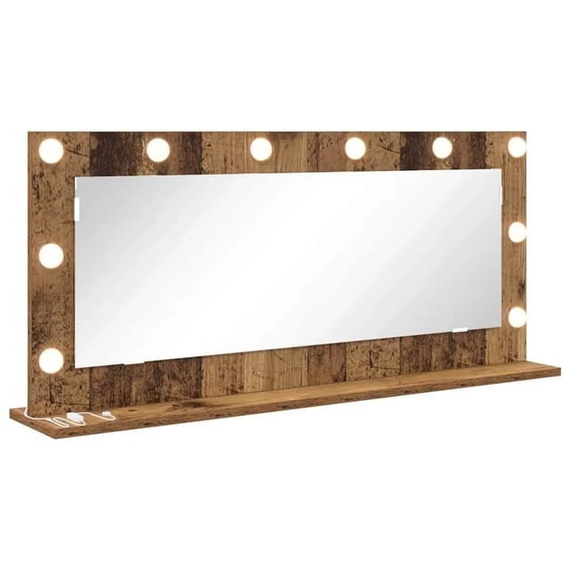 vidaXL Waschtischspiegel Rechtwinklig Altholz 100 x 45 x 18 cm 868331