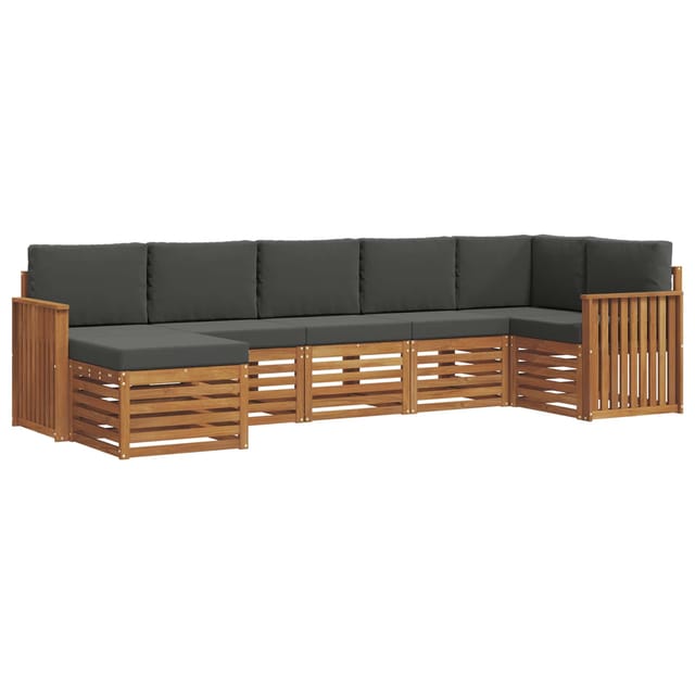 vidaXL Sofagarnituren 7 Tlg Natur und Anthrazit Massivholz Akazie 3375167