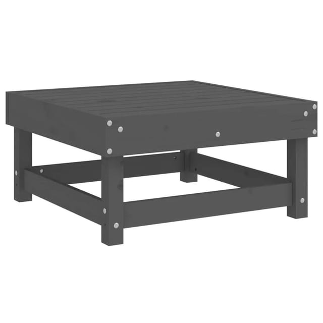 vidaXL Gartenhocker Grau Massivholz Kiefer 825382